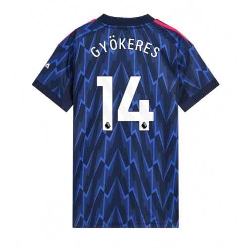 Arsenal Viktor Gyokeres #14 Replika Udebanetrøje Dame 2025-26 Kortærmet Arsenal Viktor Gyokeres #14 Replika Udebanetrøje Dame 2025-26 Kortærmet